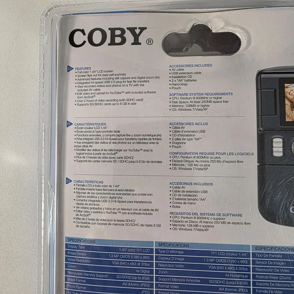 Coby Snapp CAM3001 Digital Camcorder 4x Digital Zoom 1.3MP Brand New In Package